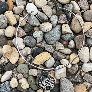 Choker necklace torc base metal with bone pendant